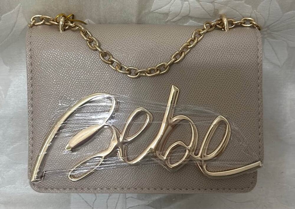 New Bebe Gabriel Shoulder Bag in Light Taupe. B121